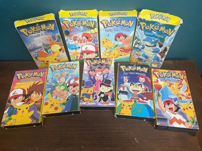 $12.50 • Buy VTG 90s Pokemon VHS Tapes Hi-Fi Stereo Color Viz Video Ash's Pikachu Charizard