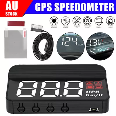 Universal OBD2 HUD Head-up LED GPS Speedometer Digital Display Car Speed Warning • $27.95