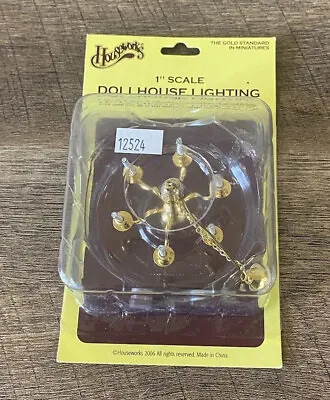 Housework’s 2006 Dollhouse Miniature Chandelier Gold 6 Arm 1:12 Scale NEW • $59