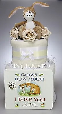 Nappy Cake Guess How Much I Love You 2 Tier Baby Boy Girl Unisex Baby Shower • £34.99