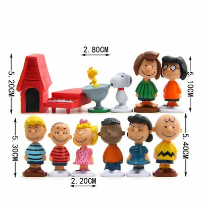 Snoopy Cake Topper Toys Peanuts Charlie Figures Kids Birthday Baking Decoration • £13.99
