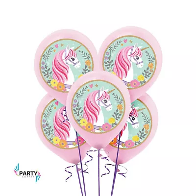 Unicorn Party Supplies LATEX BALLOONS Pack Of 5 • $7.50