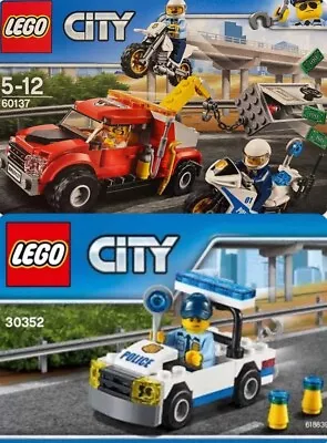 LEGO CITY: Tow Truck Trouble (60137) + City Police Car (30352) 100% Comp. No Box • $32.90