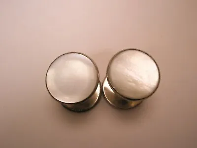 .Mother Of Pearl Quality Snap Style  Solid Fixed  Vintage Edwardian Cuff Links • $29.99