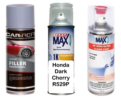 Auto Touch Up Paint Honda Dark Cherry R529P Plus 2k Clear Coat & Primer • $109.99