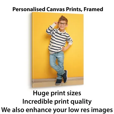 Canvas Print Your Photo Personalised Framed Huge A0 A1 A2 A3 Custom Image Prints • £76.95