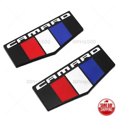 2x For GM Chevy CAMARO Logo Fender Marker Emblem 3D Black Sport Badge RS SS ZL1 • $13.49