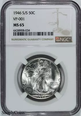 1946-S/S RPM VP-001 Walking Liberty Half Dollar  NGC MS65 US Coin 908-034 • $445.50