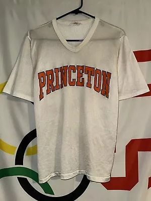 Vintage Dodger Princeton Mesh Top T Shirt Small White 80s 90s College • $14.97