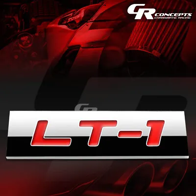 Car 3m Tape On Metal Emblem Decal Logo Trim Badge Polished Red Lettering Lt1 • $5.95