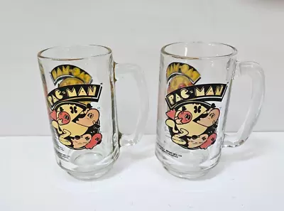 Vintage Pac Man Bally Midway Glass Mugs 1982 Set Of 2 • $12.99