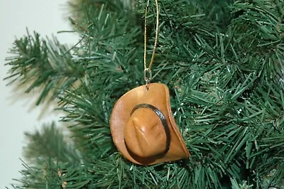 Cowboy Hat Western Rodeo Leather Christmas Ornament • $9.95