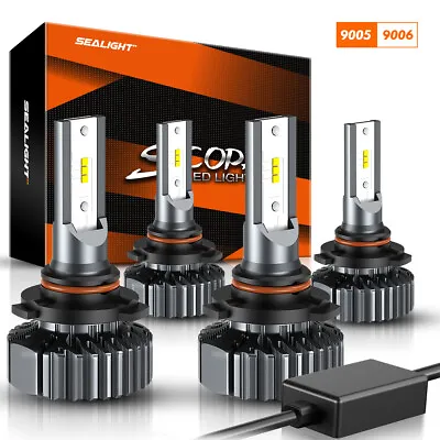 $39.19 • Buy SEALIGHT 9005 9006 LED Headlight Kit Bulbs High Low Beam 6500K Bright High Power