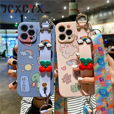 $9.46 • Buy 3D Dinosaur Phone Case Cherry Astronaut Cover Wrist Strap For IPhone 12 11 Xr 7+