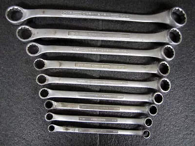 Vintage Craftsman 9pc SAE Offset Box End Wrench Set =V= Made In USA • $109.95