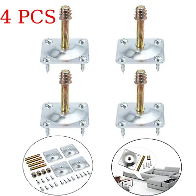 $16 • Buy 4pcs Level Leg Fixing Plates Mounting Wooden Plates Legs With Metal Dowel Screws