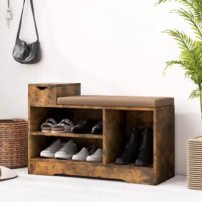 Entryway Storage Shoe Bench With 1 Storage Drawer And 3 Open • $71