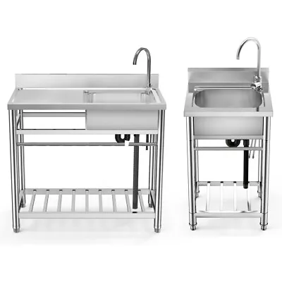 Utility Kitchen Sink Standing Stainless Steel Commercial Restaurant Laundry Sink • $179.99