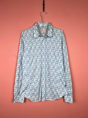Moschino Jeans Shirt Button Ups Monogram Vintage Rare • $82