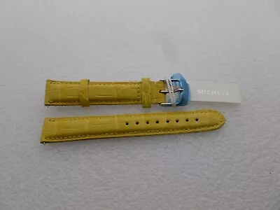 Genuine Michele 16mm Yellow Alligator  Watch Band Strap NEW • $37.77