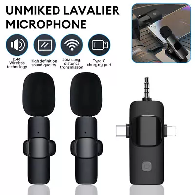 Mini Lavalier Microphone Wireless Audio Video Recording Mic For Android/iPhone • £19.60