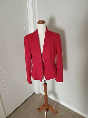 ANTHEA CRAWFORD | Red Formal Corporate Jacket W Collar Buttons - Size 8 • $59