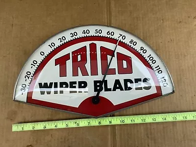 Vintage Trico Wiper Blades Advertising Glass Thermometer Gas Clock Oil Pam Sign • $539.99