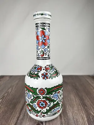 Metaxa *Empty*  Liquor Porcelain Decanter Jar Vase Floral Design Red/Green/Blue • $15.50