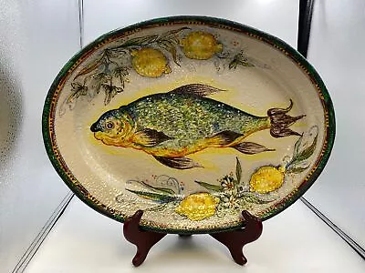 Italy Majolica SABRINA MATTEUCCI Large Fish Platter 19 1/2  • $152.99