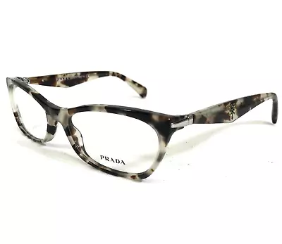 Prada Eyeglasses Frames VPR 15P UAO-1O1 Gray Brown Tortoise Cat Eye 53-16-15 • $139.99