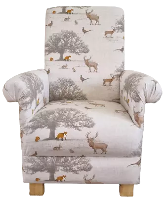 Fryetts Tatton Animals Fabric Child's Chair Natural Armchair Kids Children Foxes • £125.95