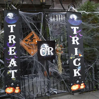 £4.99 • Buy Halloween Decoration Outdoor Couplet TRICK OR TREAT Signs Door Hanging Banner UK