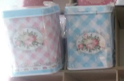 Set Of 2 Gisela Graham Vintage Floral Keepsake Tins With Hinged Lid  • £6.90