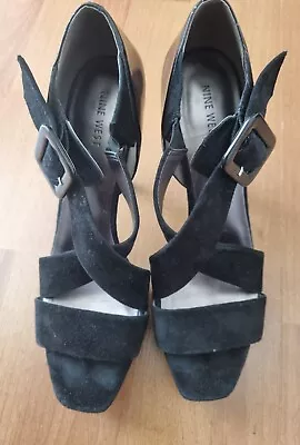 Nine West Black High Heels 9 1/12 M Women Ladies Cocktail Formal Shoes • $20