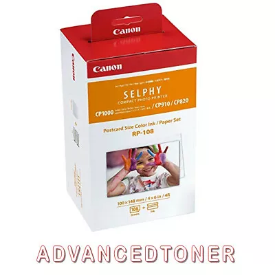 Genuine Canon RP-108 High Capacity Ink And Paper Pack For Canon Selphy Printers • $56.09