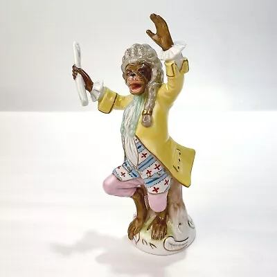 Vintage Sitzendorf Porcelain Monkey Band Conductor Figurine - Affenkappele PC • $595