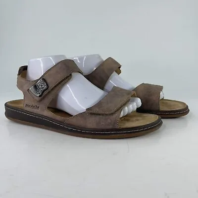 Mephisto Mobils Tan Leather Strappy Slingback Sandals US 10 HOOK Loop Comfort  • $69.18