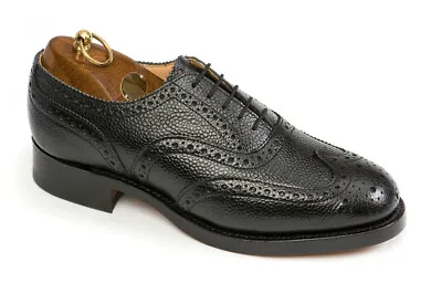 £176 • Buy Sanders Braemar Leather Highland Brogue Shoes, Black, Uk-made [70949]