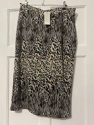 Animal Print F&F Skirt PLUS Size 18 TAGS Leopard Zebra Soft Comfy Smart • £7