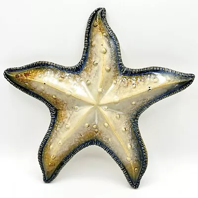 Ceramic Starfish Art Pottery Wall Hanging 12” Nautical Coastal Beach Blue Star • $30