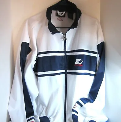 Starter Warm Up Jacket Pre-worn White/blue Size Xl Mens Vintage • $32.68