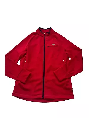 LACOSTE Sport Men's Full Zip Red Track Jacket Size 4 Medium Long Sleeve • $34.99
