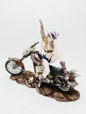 Cowgirl Motorcycle Fairy Collectible Figurine Statue H = 10 In • $141.84