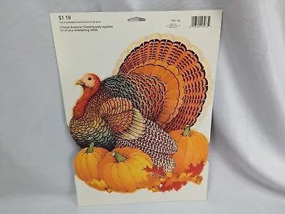 Vintage American Greetings Thanksgiving Decoration Turkey Pumpkin Die Cut New • $13.49