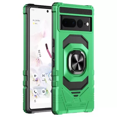 Robotic Series Dual Layer Hybrid Case With Ring Grip For Google Pixel 7 - Green • $8.99