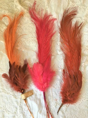 $14.50 • Buy Antique French Feather Plume 1920's Pink Burnt Orange Millinery Hat Trim 