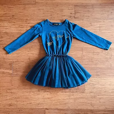 Rock Your Kid RYK Mother Love Heart Navy Tutu Dress Size 5 GUC • $25