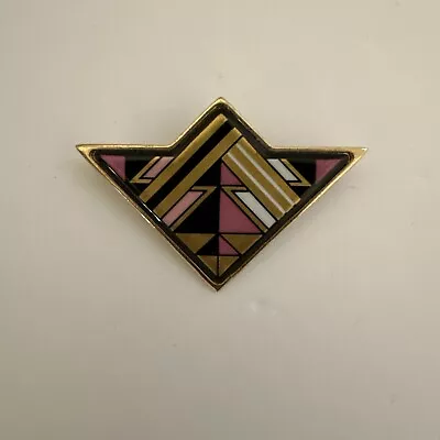 Vintage Michaela Frey Enamel Gold Tone Pin Brooch • $149.99