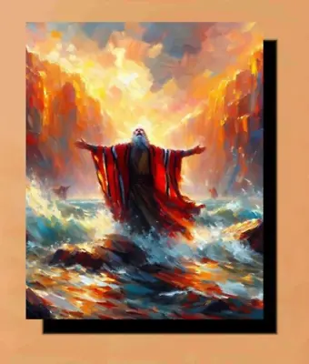 Moses Ten Commandments Art  Work On Canvas Wrapped Oil Painting 16x20 • $49.95