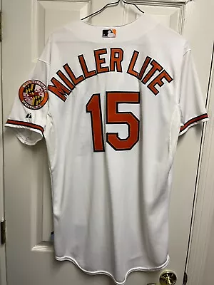 NWOT Baltimore Orioles #15 Miller Lite Sponsor Special On Field Home Jersey 48 • $199.99